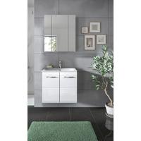 Badezimmer Ice 2-tlg. ca. 60 cm Weiß - Weiß Hochglanz/Silberfarben, MODERN, Keramik/Holzwerkstoff (60cm) - MID.YOU