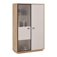 Highboard Cremona Kaschmir/Eiche Artisan - Kaschmir/Schwarz, MODERN, Glas/Holzwerkstoff (100,3/161,7/38cm) - Premium Living