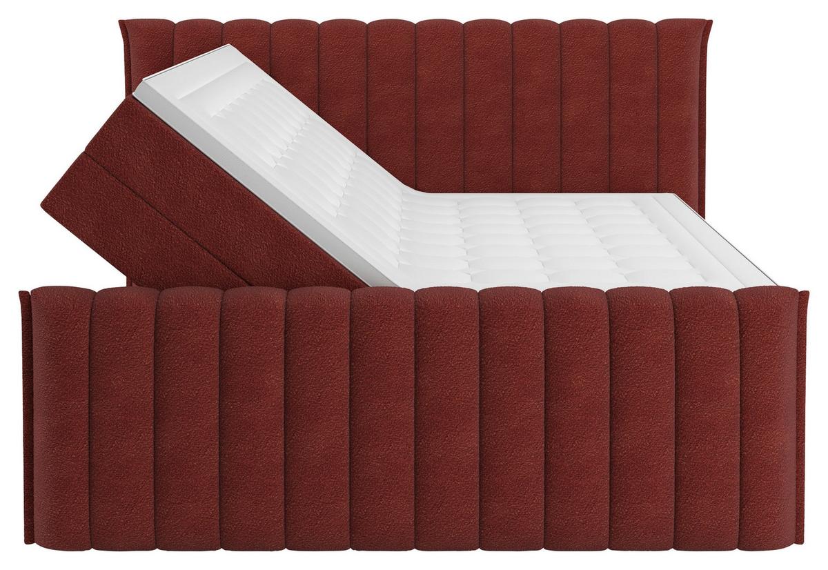 PAT BOXSPRING LINA - roșu, Konventionell, plastic/lemn (200/200cm) - Premium Living