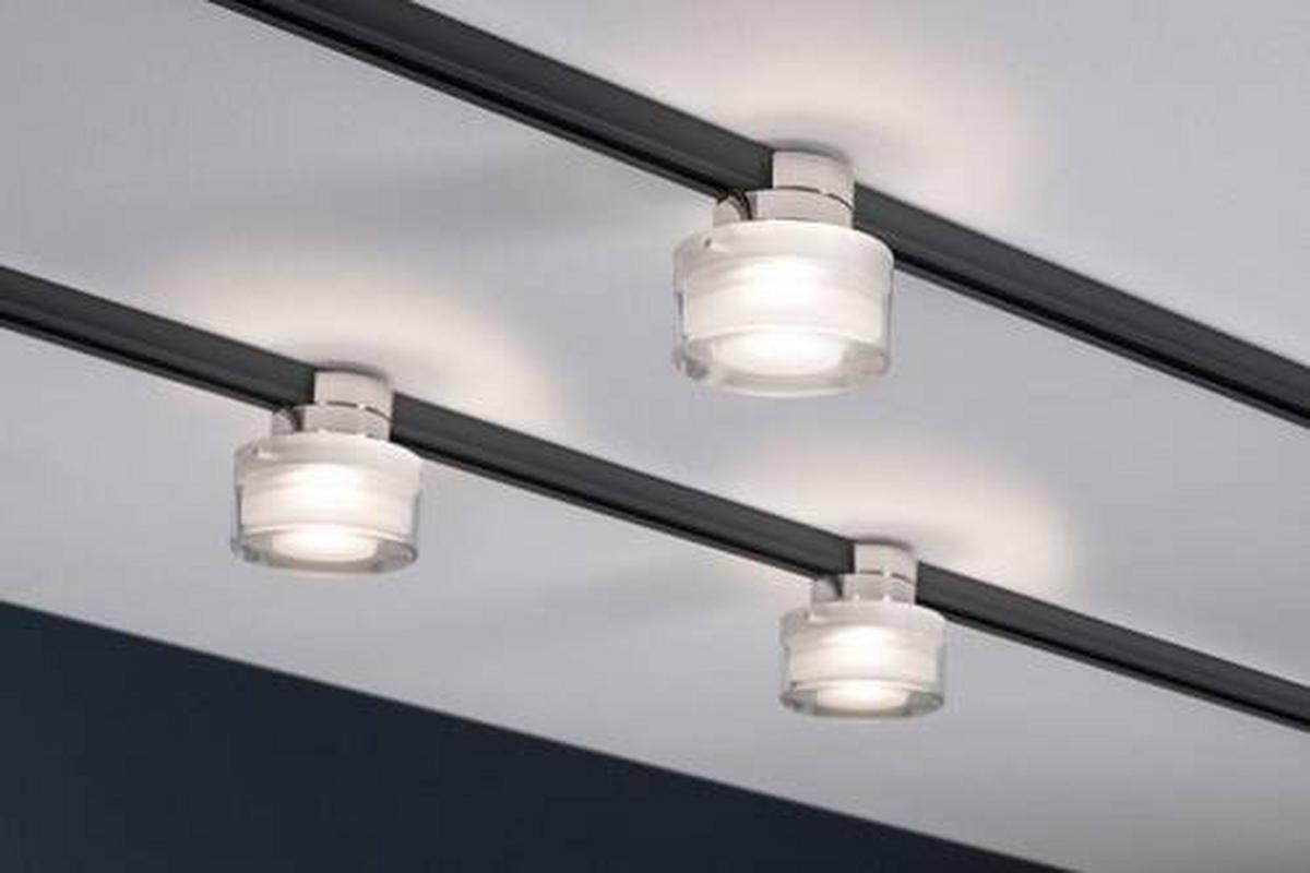 Schienensystem-Strahler Topa in Klar/Chromfarben max. 4,9 W - Klar/Chromfarben, Basics, Kunststoff/Metall (8/7,3cm) - Paulmann