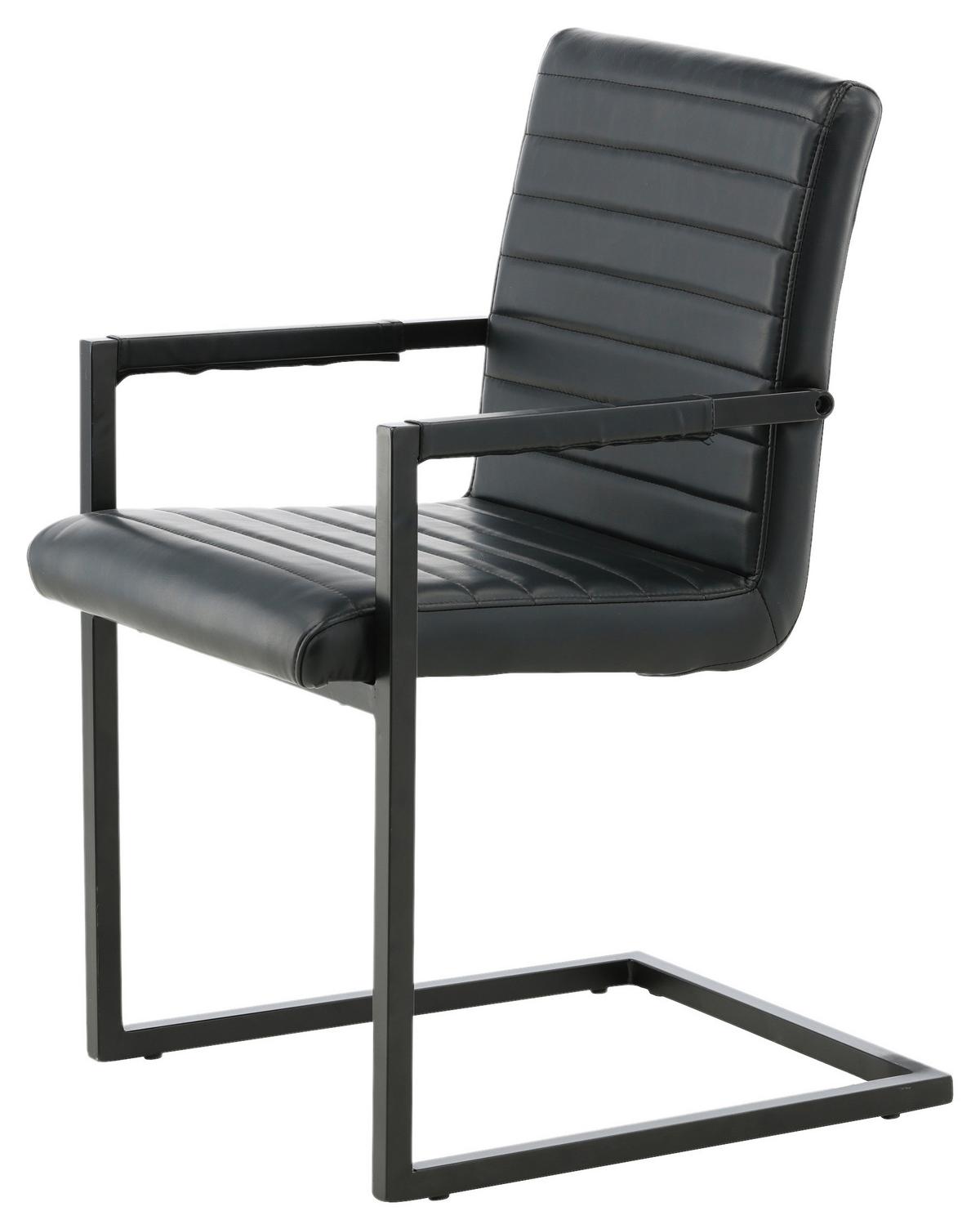 ARMLEHNSTUHL-SET ART - Schwarz, Design, Textil/Metall (54/88/63cm) - Livetastic