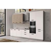Blok Kuhinja Sa Uređajima Vania 360bco.frass/noce Ton. - boja hrasta/bela, Moderno, metal/drvo (360/240/60cm) - Mömax