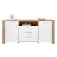Sideboard Wildeiche/Weiß - Silberfarben, MODERN, Holzwerkstoff/Kunststoff (186/83/38cm)