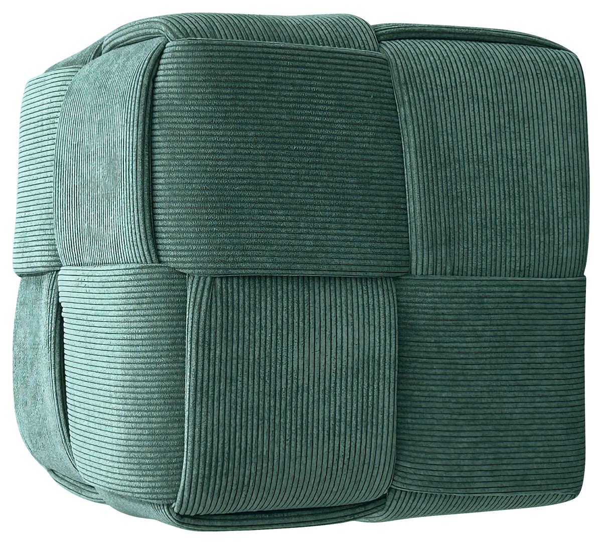 Pouf URBAN Dunkelgrün, Cord - Dunkelgrün, Design, Textil (40/40/40cm) - MID.YOU