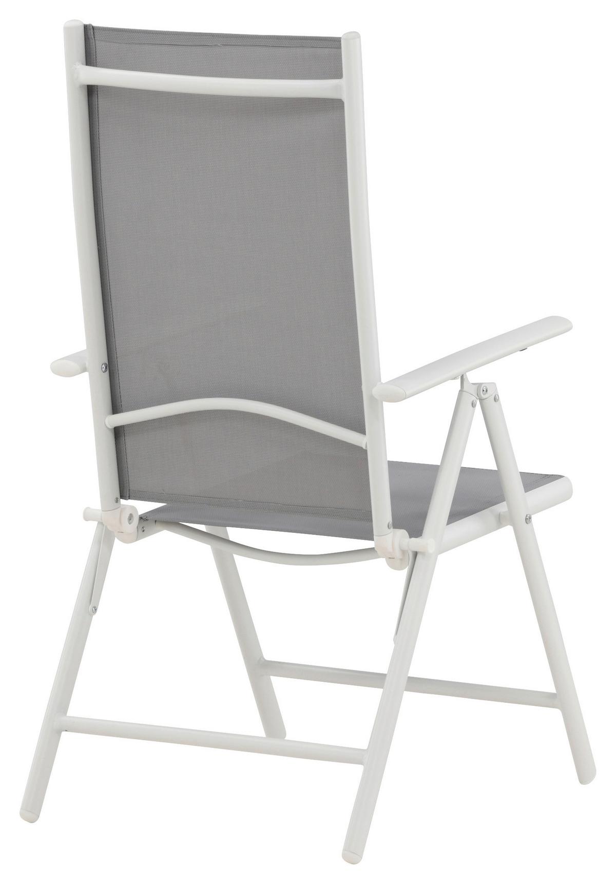 Gartenstuhl 2er-Set Break ca. 55x108 cm Grau/Weiß - Weiß/Grau, KONVENTIONELL, Textil/Metall (55/108/62cm) - Gardenson