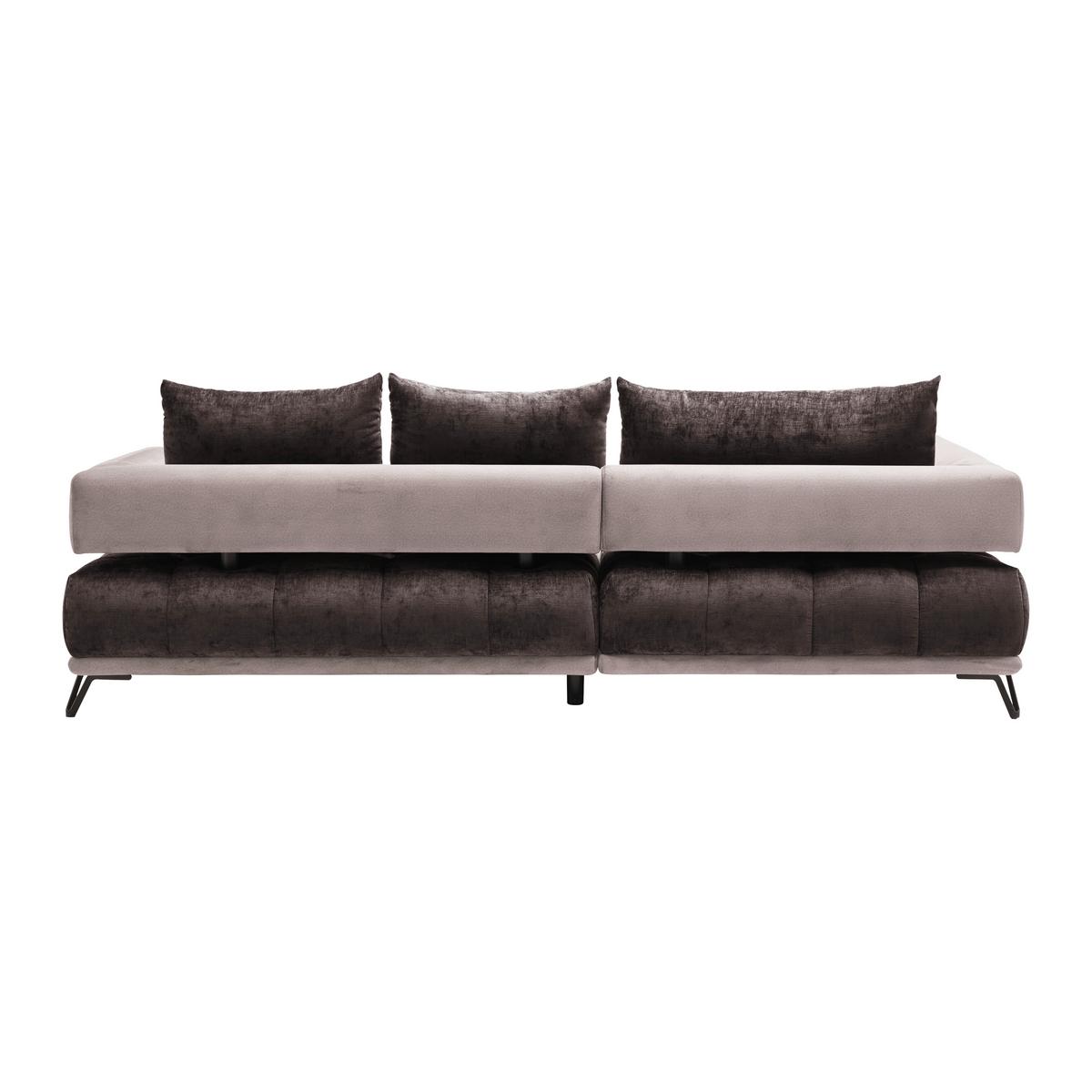 Ecksofa Morgan Taupe - Taupe/Schwarz, MODERN, Textil/Metall (184/262cm) - Mömax