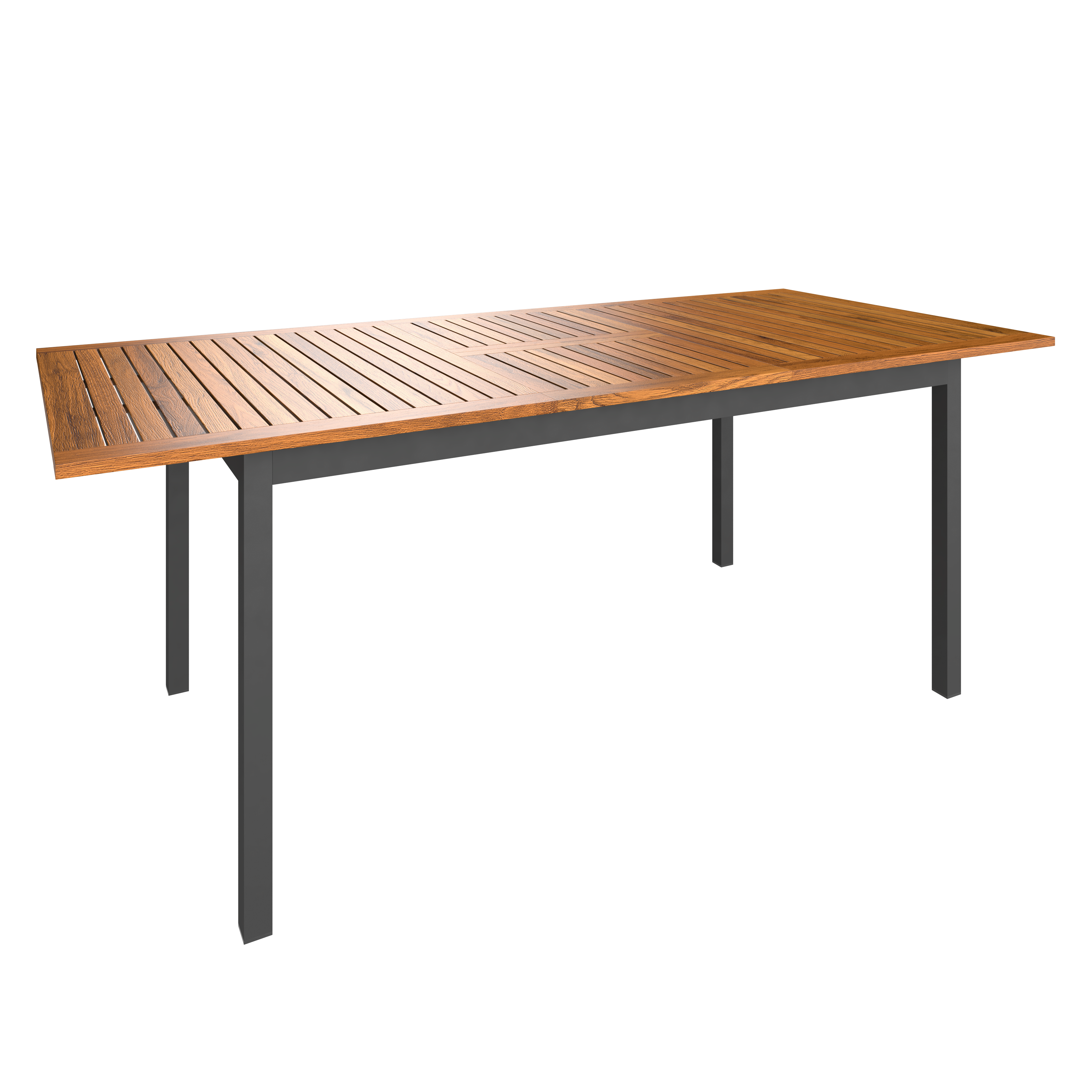 Gartentisch Kos in Akaziefarben/Grau - Grau, Natur, Holz/Metall (150-200/75/90cm) - Mömax