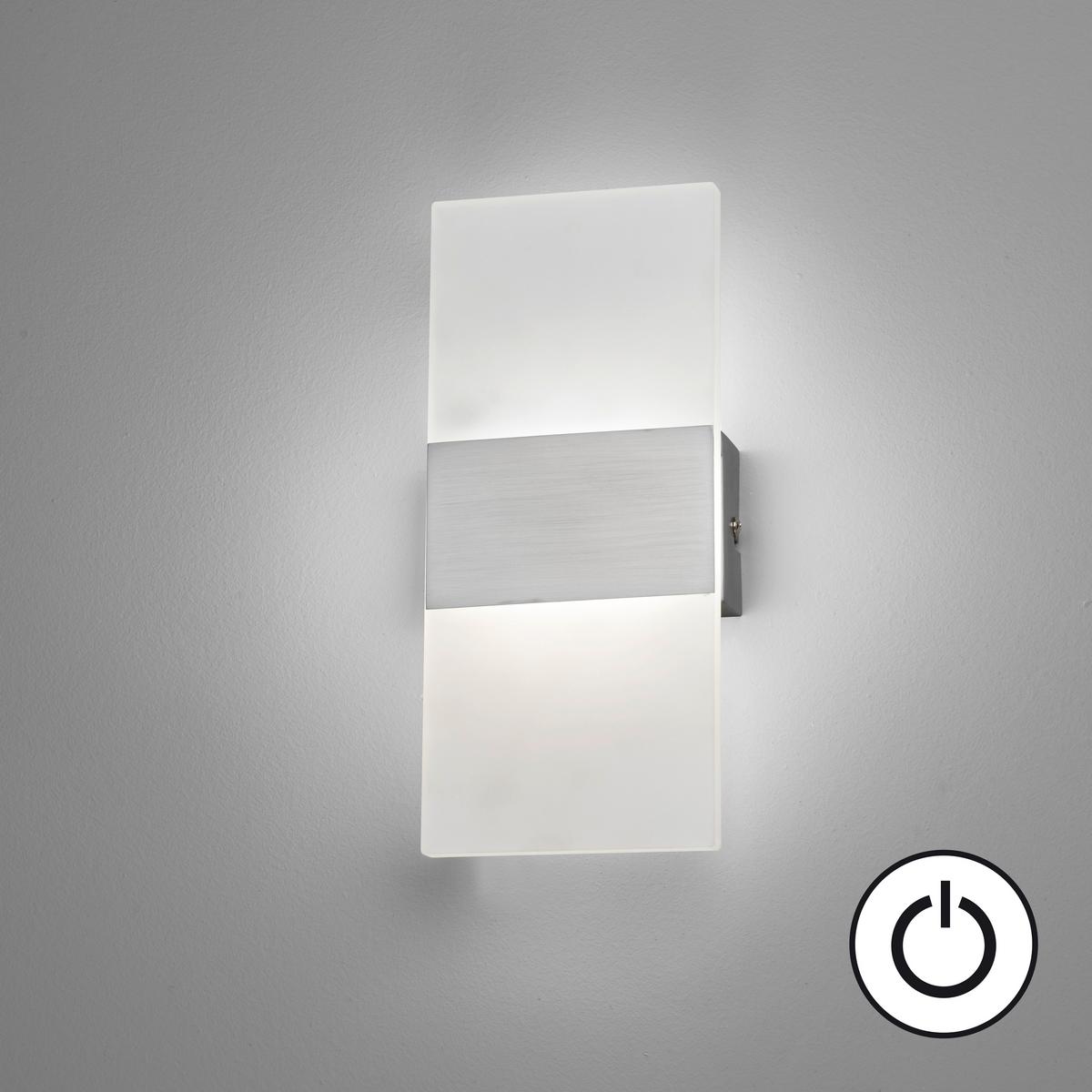 LED-Wandleuchte Foder Weiß/Nickelfarben max. 7 Watt - Weiß/Nickelfarben, MODERN, Kunststoff/Metall (5/12/27cm) - Fischer & Honsel