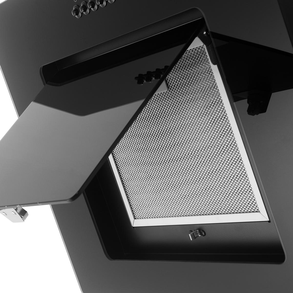 Kuhinjska Napa Svea, 90cm - črna, Trend, kovina/steklo (90/73,9-111,9/36cm) - Respekta