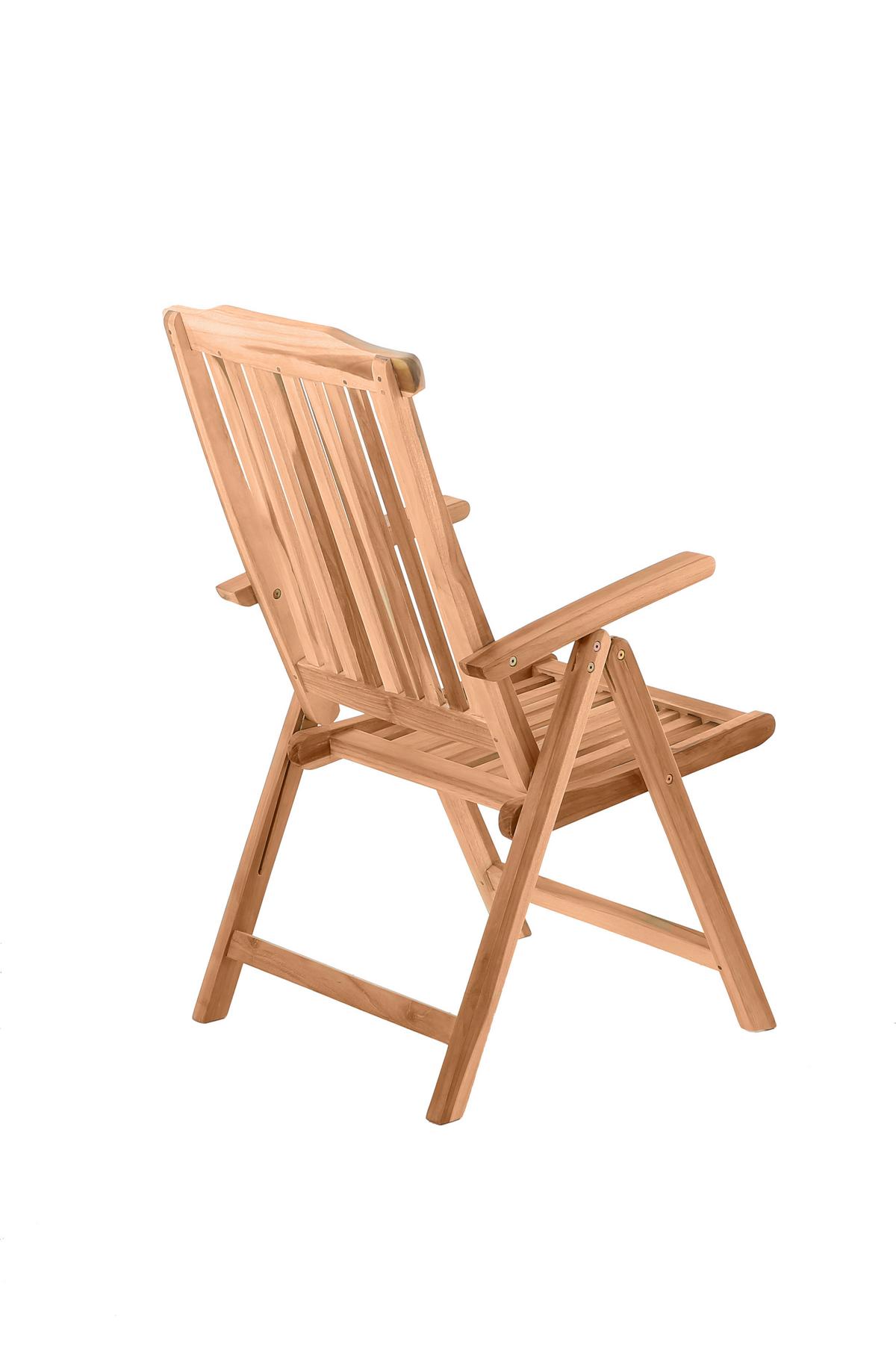 Gartenklappsessel Naturfarben Teakholz - Naturfarben, Natur, Holz (57/104/73cm) - Gardenson