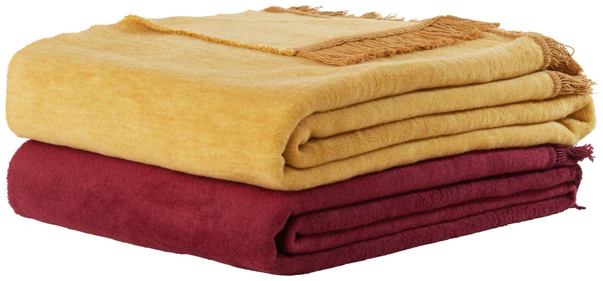 Wohndecke El Sol ca. 150x200cm - Currygelb, Textil (150/200cm) - Modern Living