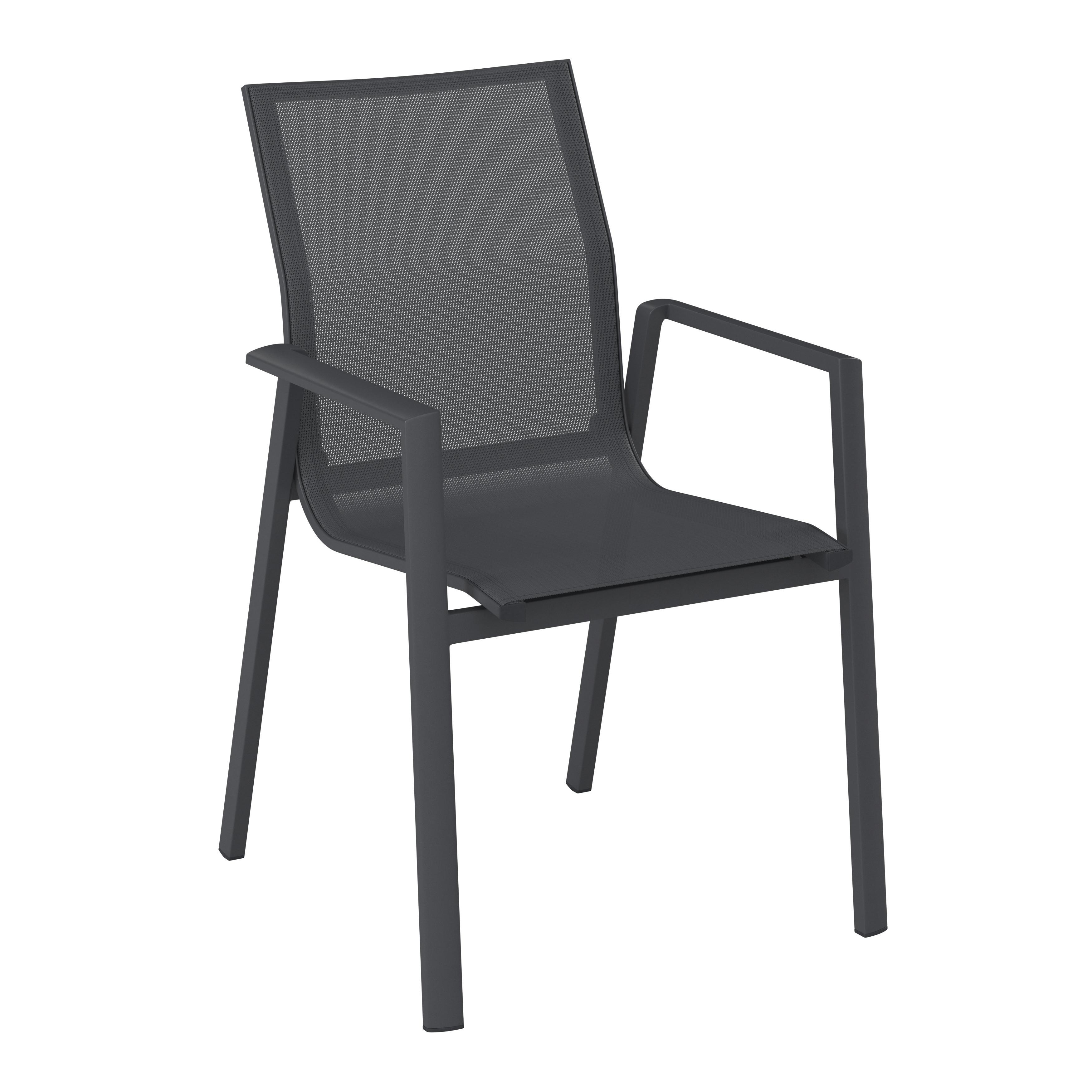 FOTEL SZTAPLOWANY AMPUERO - ciemnoszary, Modern, metal/tkanina (56.6/88.5/61.5cm) - Ambia Garden