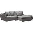 Wohnlandschaft in Grau mit Bettfunktion - Chromfarben/Grau, KONVENTIONELL, Textil/Metall (288/72-90/185cm) - Modern Living Wohnlandschaft in Grau mit Bettfunktion - Chromfarben/Grau, KONVENTIONELL, Textil/Metall (288/72-90/185cm) - Modern Living