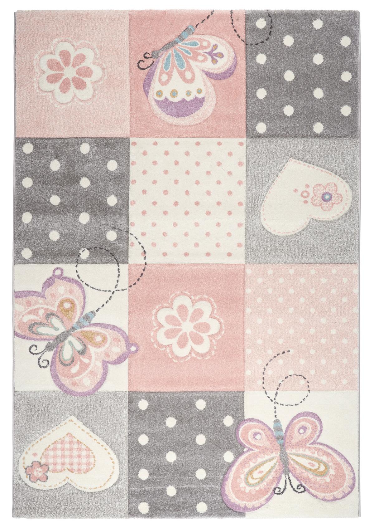 Covor pentru copii Butterfly 2 - roz, Romantik / Landhaus, textil (160/230cm) - Mömax
