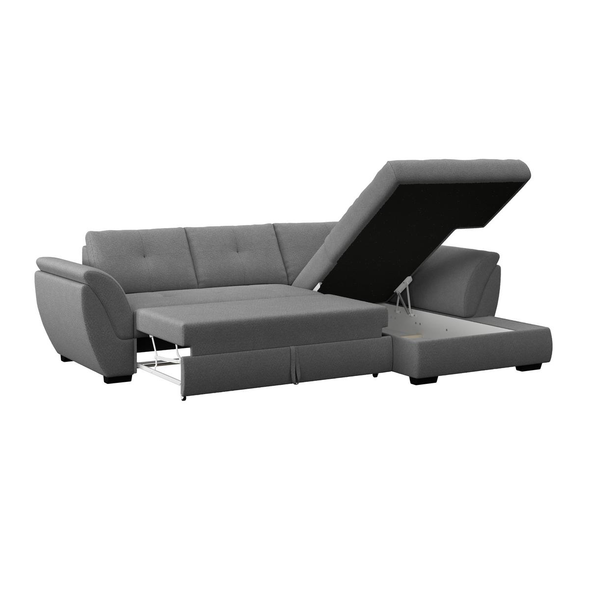 Kutna Garnitura Berisso - crna/antracit, Konvencionalno, tekstil (278/187cm) - Ondega