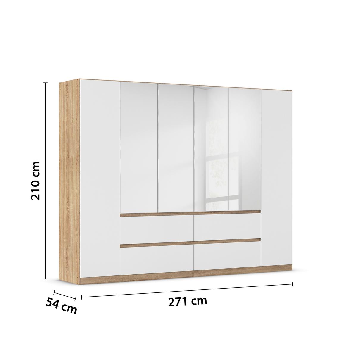 Ormar S Klasičnim Vratima Mainz - bijela/boje hrasta, Basics, drvni materijal (271/210/54cm) - Modern Living