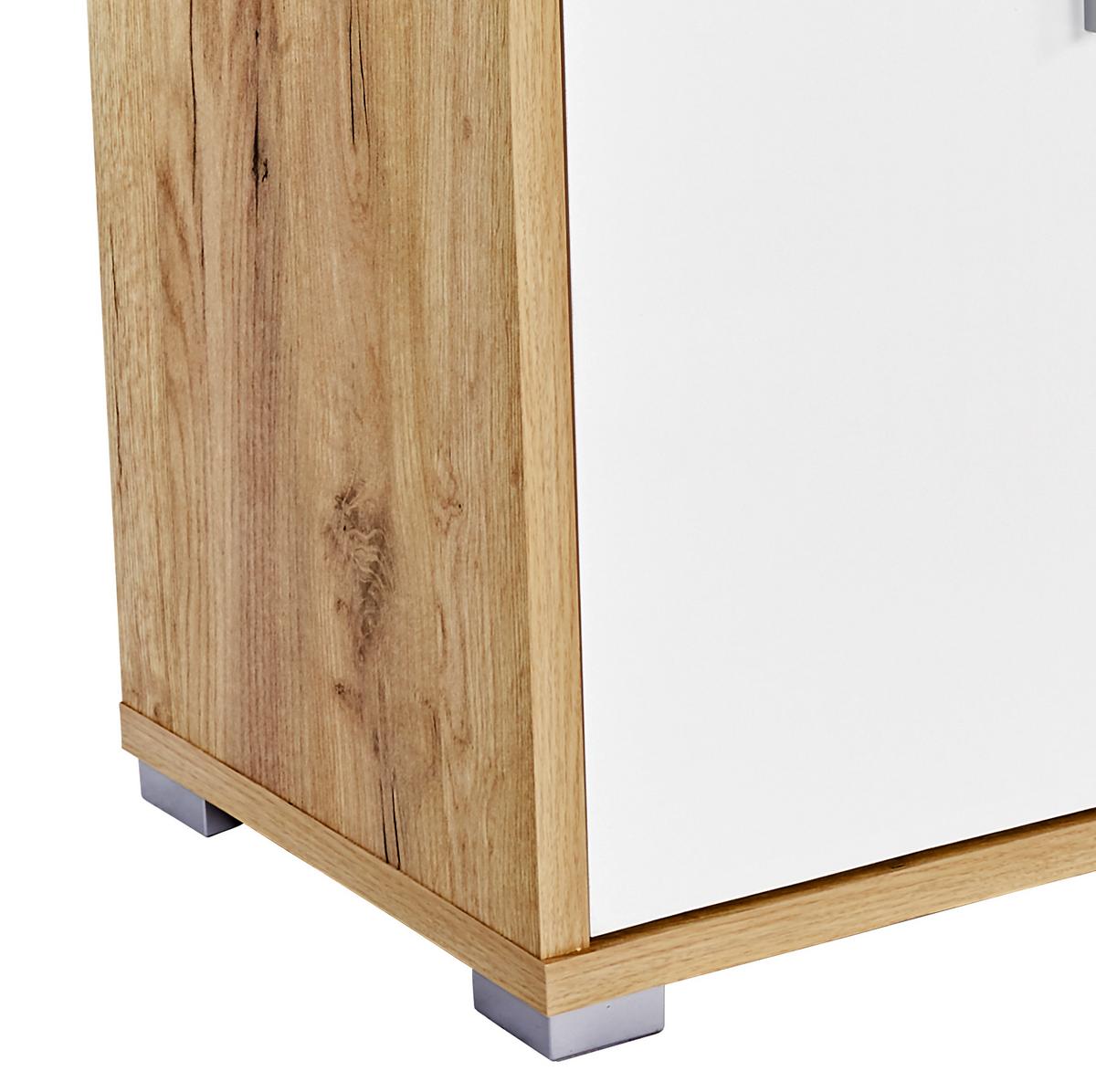 Dulap pentru acte Profi - alb/culoare lemn stejar, Modern, material pe bază de lemn (75/113/35cm) - Modern Living