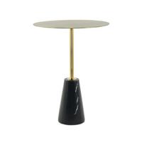 Beistelltisch Oscar 300 Schwarz - Goldfarben/Schwarz, Design, Glas/Stein (40/53/40cm) - Kayoom