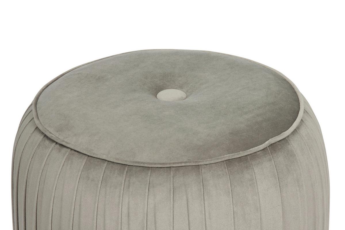 HOCKER LILJE 100 - Goldfarben/Grau, Design, Textil/Metall (43/42cm) - Kayoom