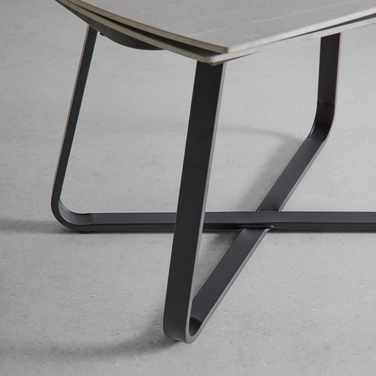 Kihúzható Asztal Matera - fekete, Modern, fém/kerámia (120-180/90/76cm) - Bessagi Home