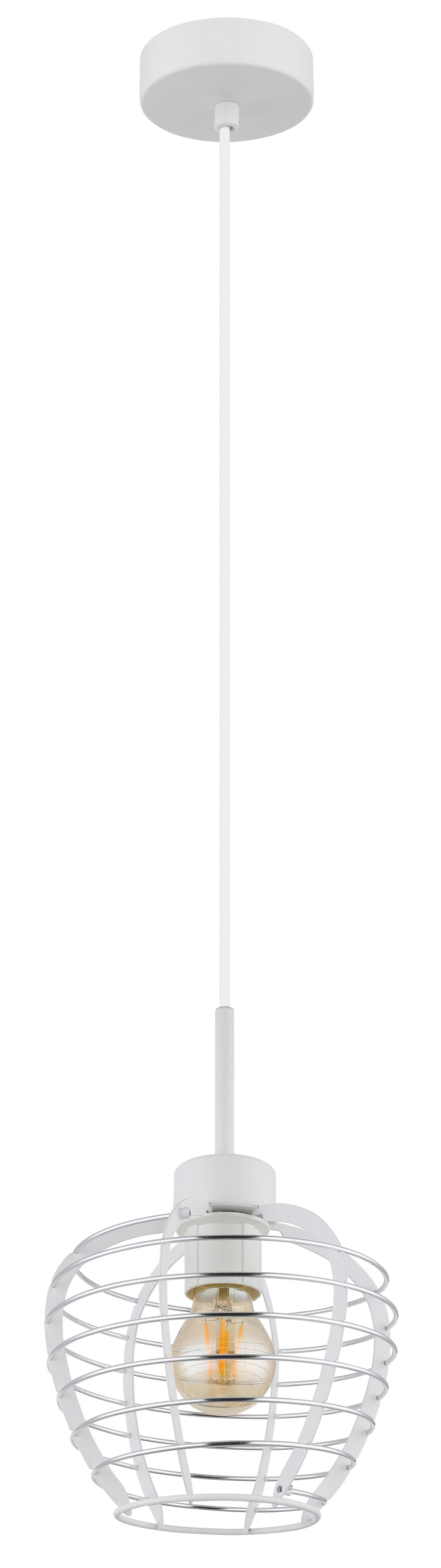 Viseća Svjetiljka Nesa - bijela/boje kroma, Basics, metal/plastika (20,5/120cm) - Globo