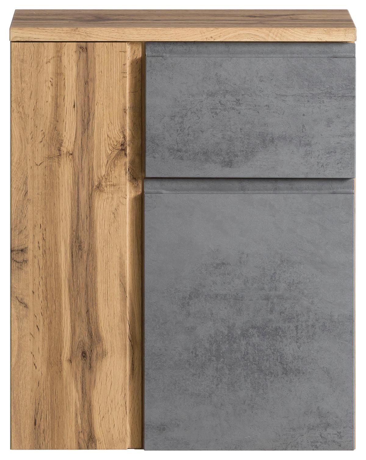 Unterschrank Varese ca. 65x79 cm Hellgrau/Eiche - Eiche Wotan/Hellgrau, MODERN, Holzwerkstoff (65/79/35cm) - Held