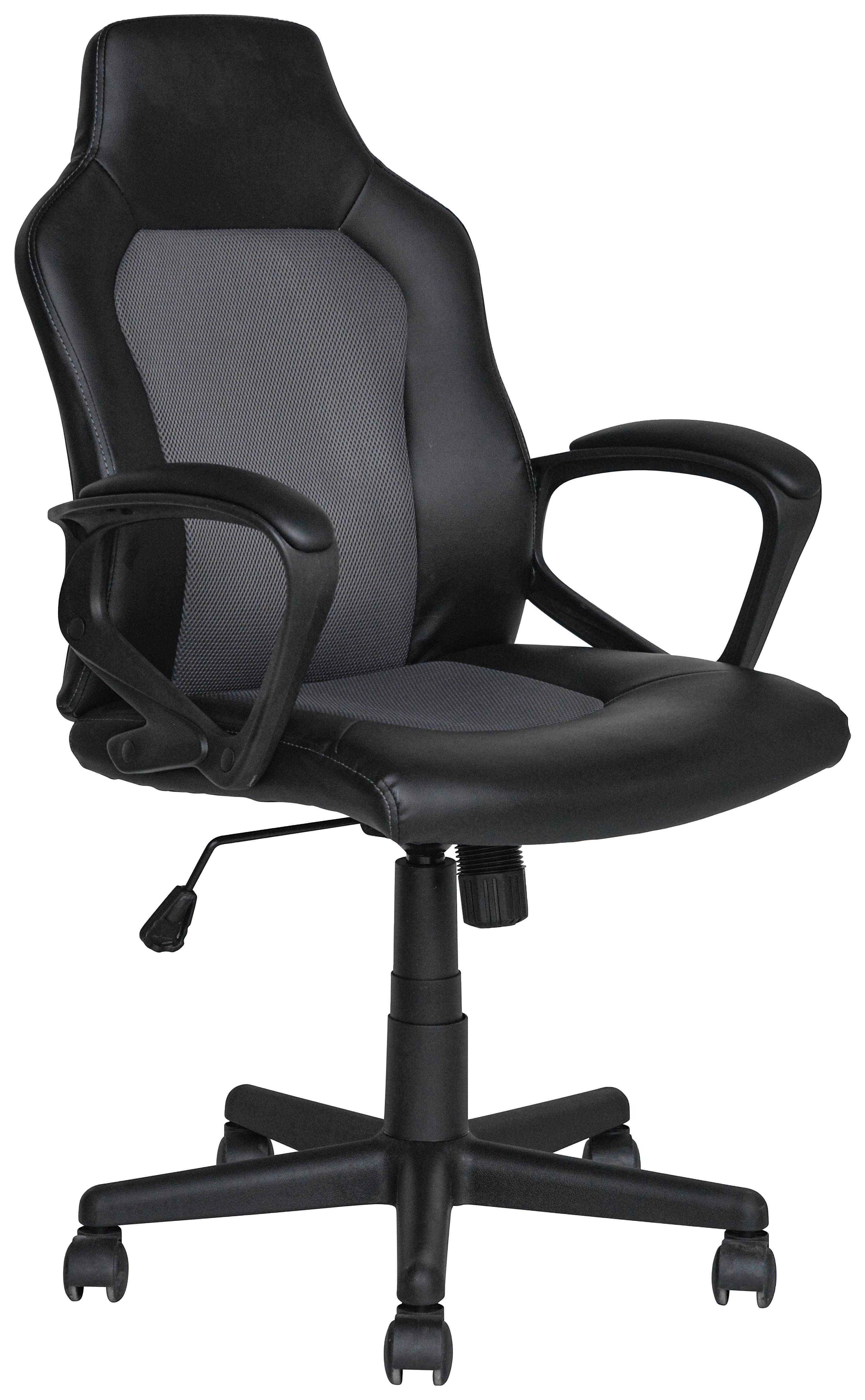 Chefsessel Grau/Schwarz - Schwarz/Grau, MODERN, Kunststoff/Textil (63/111-120,5/70,5cm) - Modern Living