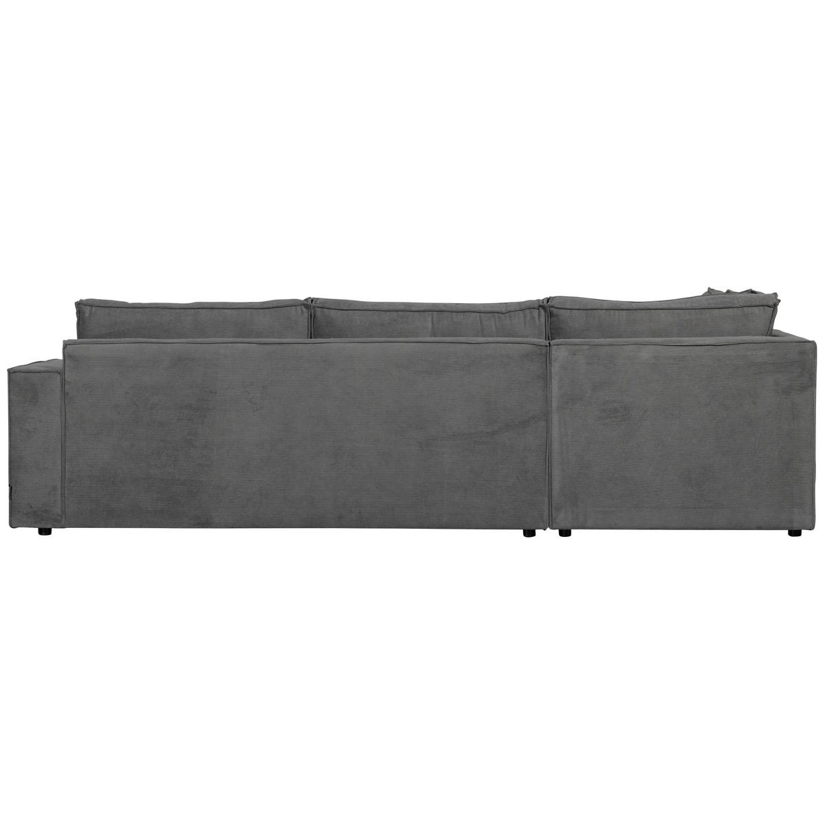 Ecksofa Thomas Dunkelgrau S: 197x283cm - Dunkelgrau/Schwarz, Design, Kunststoff/Textil (197/283cm) - Livetastic