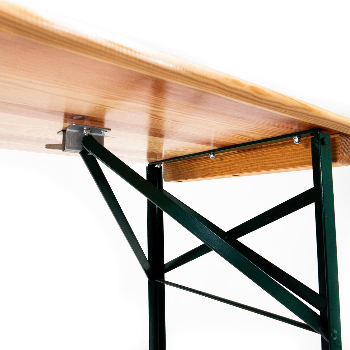 Biertisch Holz klappbar - Fichtefarben/Grün, Basics, Holz/Metall (220/78/50cm) - Gardenson