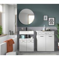 Kopalnica Prisma, Bela, 3-Delni Set - črna/bela, Moderno, kovina/umetna masa (130cm) - MID.YOU