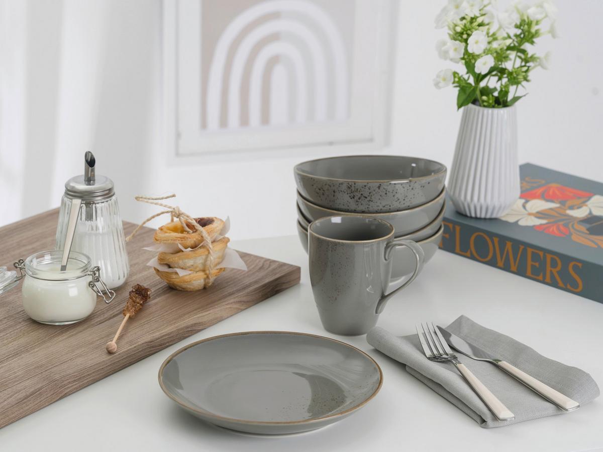 Kombinált Étkészlet 24974 Nature Collection Stone - szürke, Basics, kerámia - Creatable