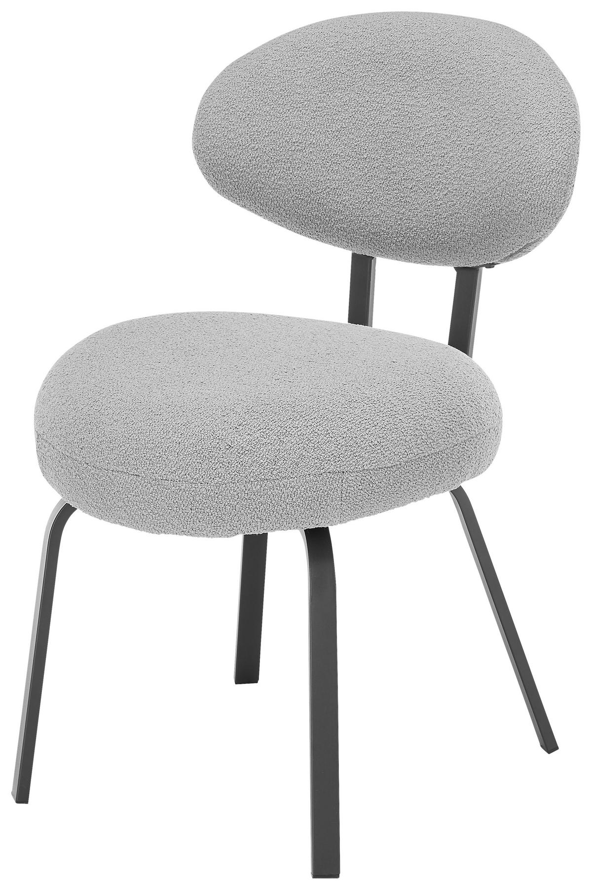 Stuhl in Grau - Schwarz/Grau, Modern, Textil/Metall (51/84/66cm) - Mömax