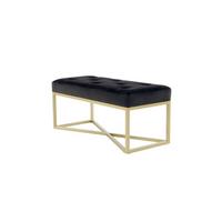 HOCKERBANK QMIZF-BLK - Goldfarben/Schwarz, Basics, Holzwerkstoff/Kunststoff (90/40/40cm) - Kayoom