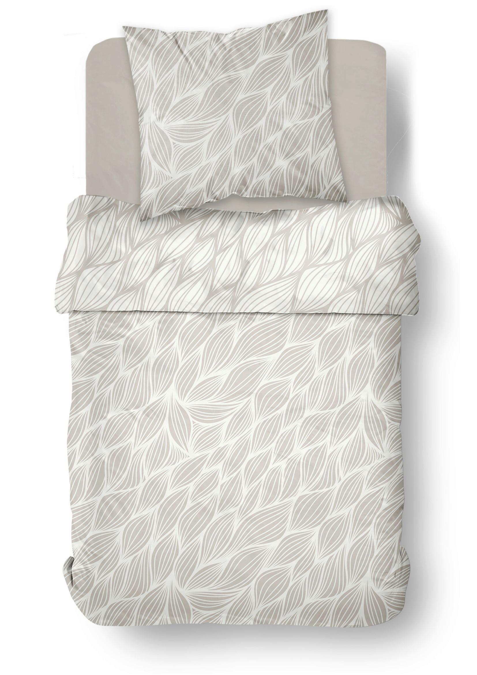 Posteljina Andrea 140x200/60x80cm - sivo-bež, tekstil (140/200cm)