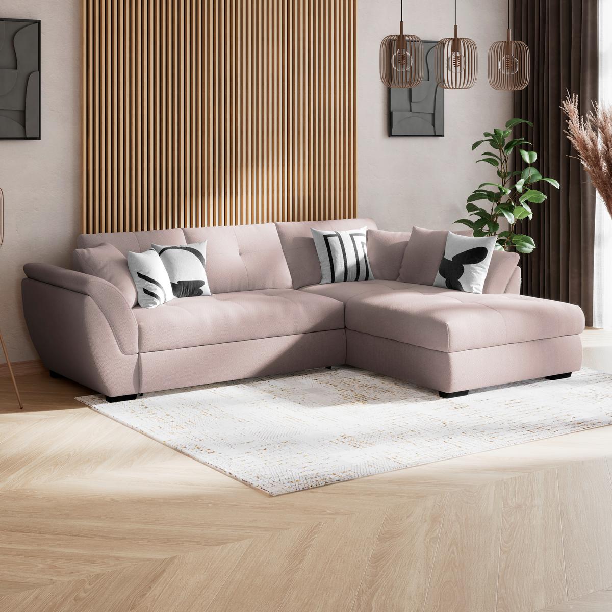 Kutna Garnitura Berisso - crna/sivo-bež, Konvencionalno, tekstil (278/187cm) - Ondega