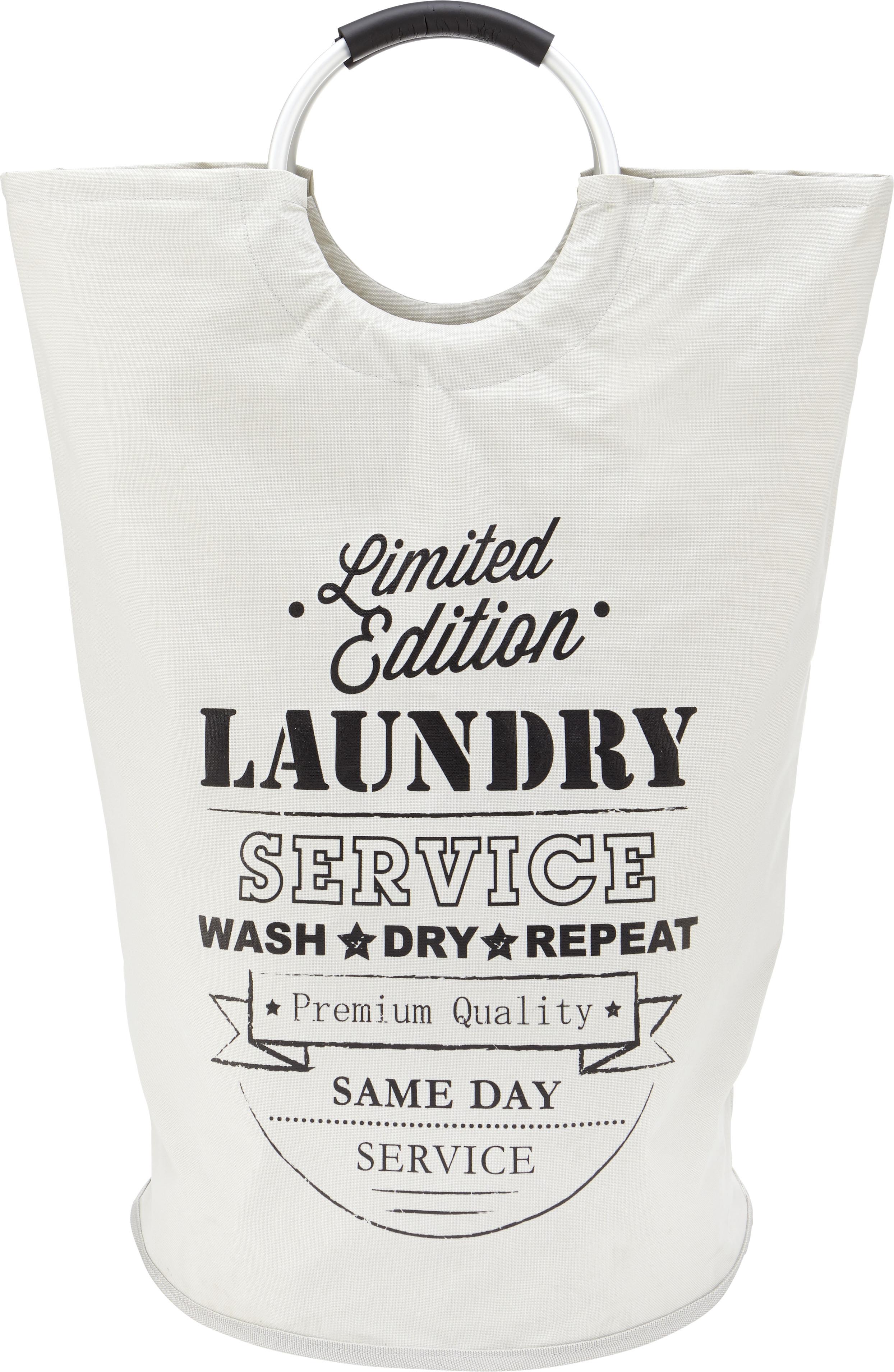 Wäschetonne Laundry in Hellgrau/Schwarz - Hellgrau/Schwarz, LIFESTYLE, Textil/Metall (38/72/38cm) - Mömax
