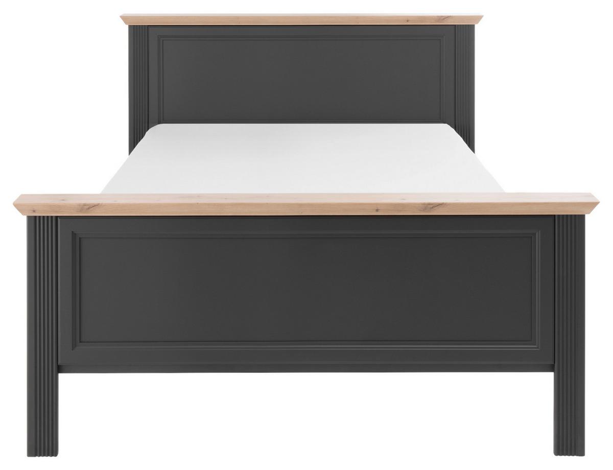 Klasični Krevet Jasmin Ii - boje grafita/hrast Artisan, Lifestyle, drvni materijal/plastika (140/200cm) - Modern Living