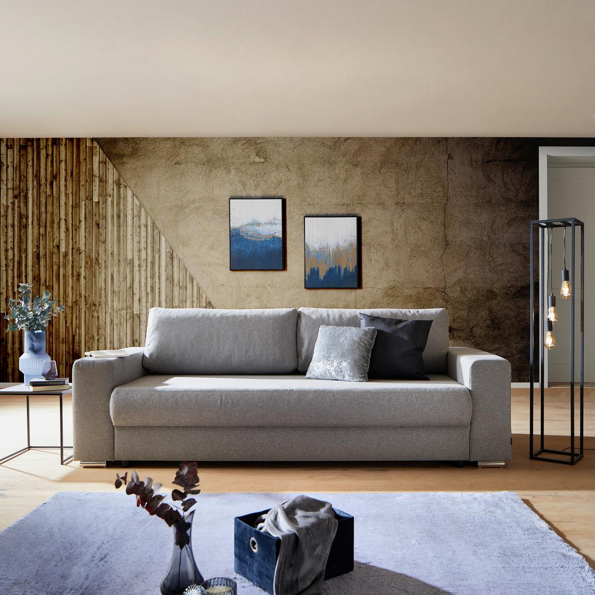Canapea extensibila GARCIA - gri deschis, Modern, textil (250/84/105cm) - Ondega