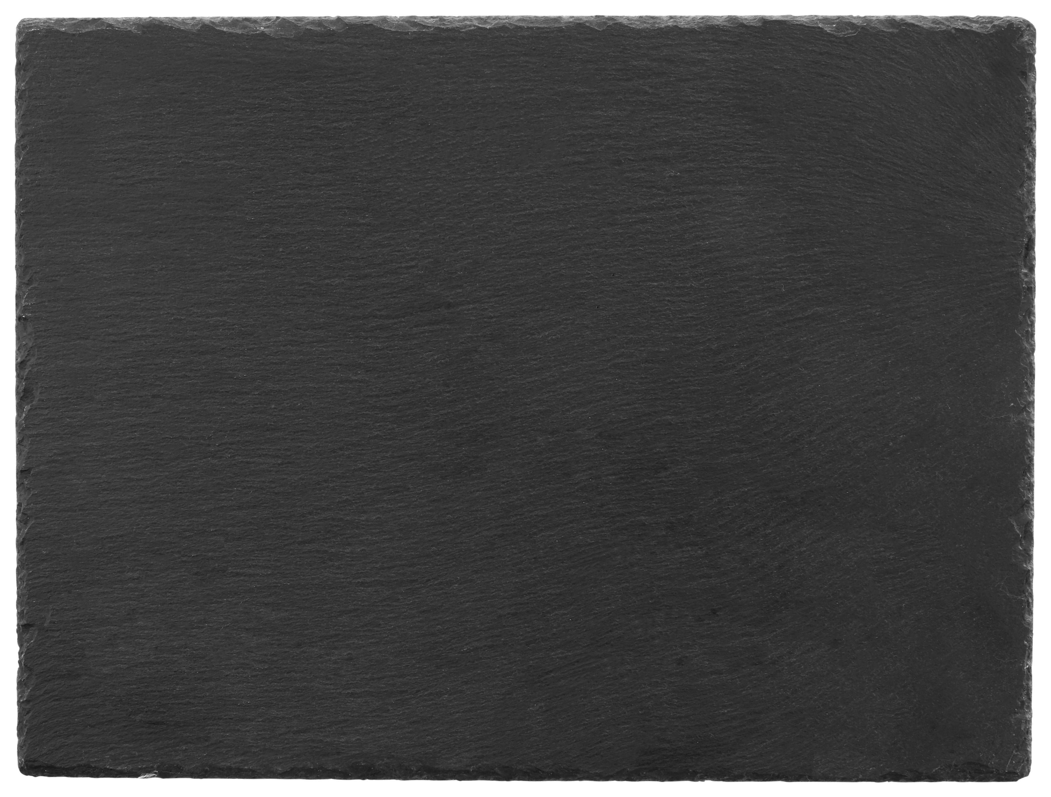 Servierplatte Stoney in Schwarz - Schwarz, Modern, Kunststoff/Stein (40/30/0,7cm) - Zandiara
