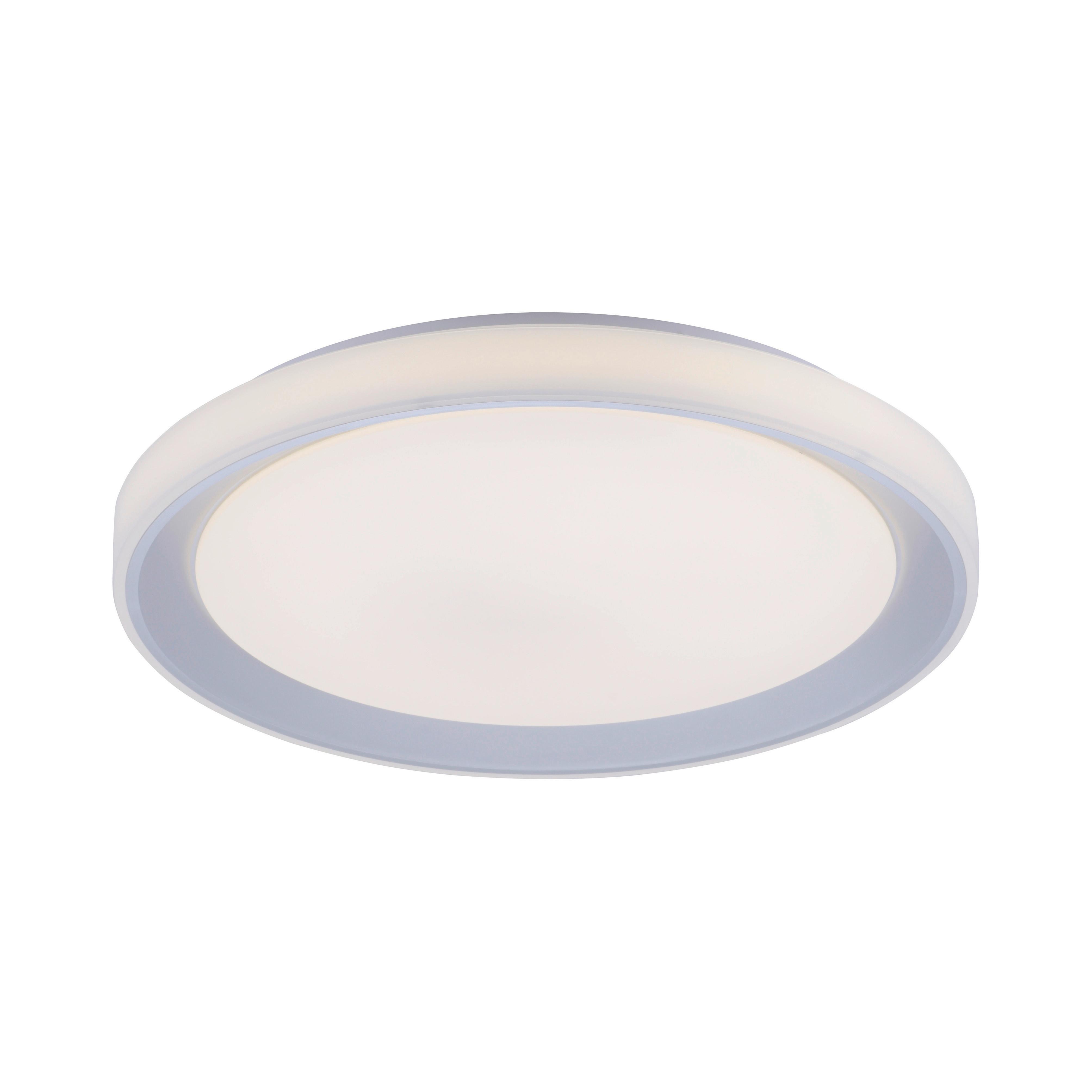 LED-Deckenleuchte Lolasmart Leni max. 40 Watt - Silberfarben/Weiß, Design, Kunststoff/Metall (51/51/7,5cm) - Just Light