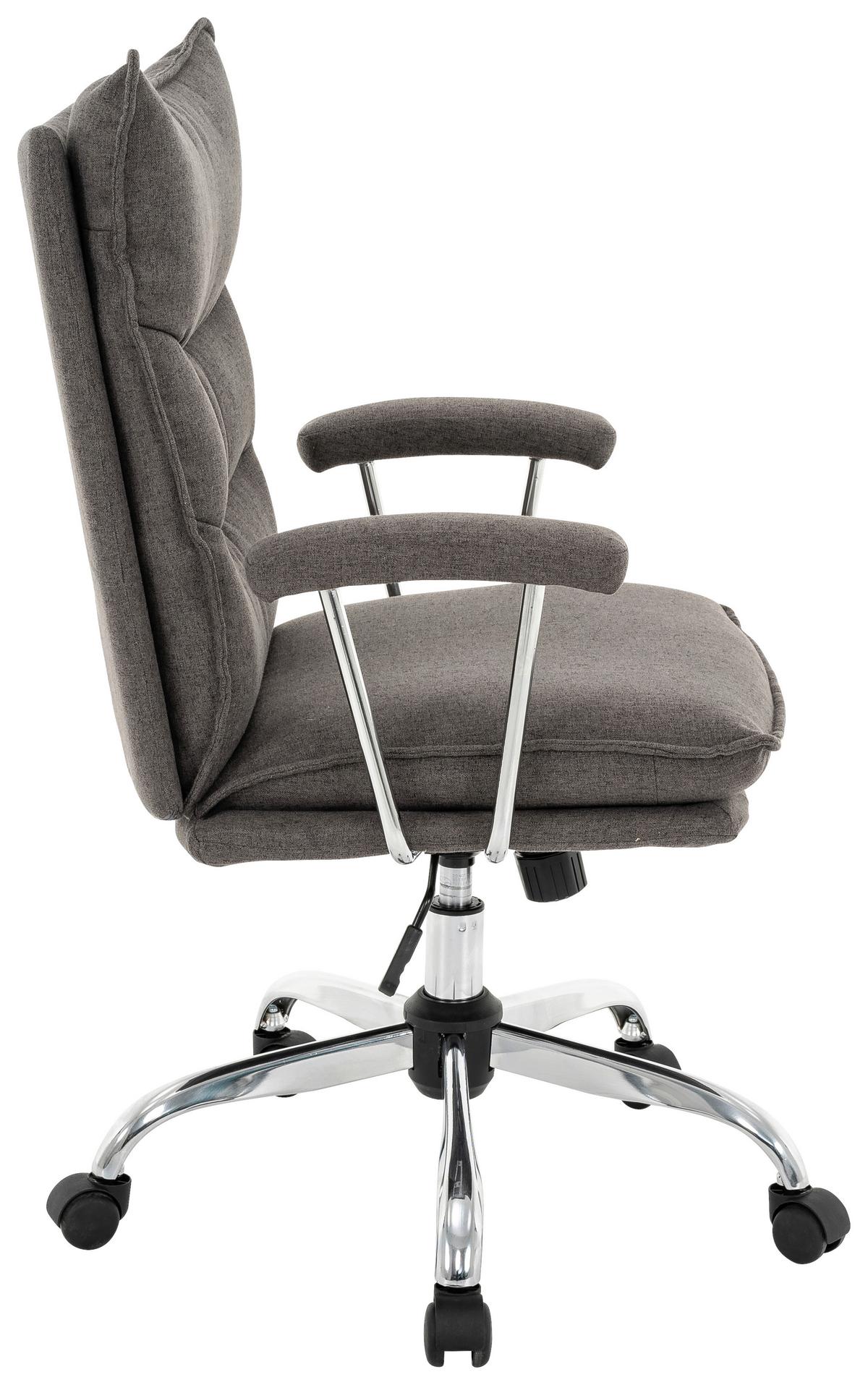 Scaun rotativ WIEN 2 - culoare crom/gri, Modern, metal/textil (61/104/66cm) - Modern Living