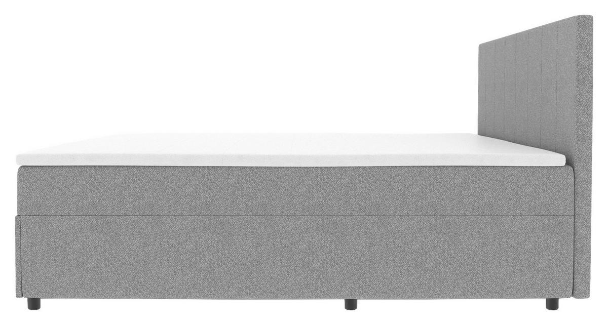 Boxbett Odin Anthrazit ca. 180x200cm - Anthrazit/Schwarz, KONVENTIONELL, Kunststoff/Textil (180/200cm) - Based