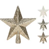 Vârf de brad Noella - alb/auriu, Basics, plastic (19/5/19cm)