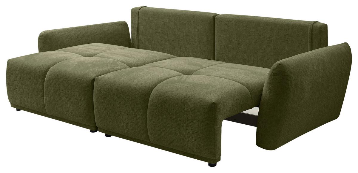 Trosjed Alia - maslinasto zelena/crna, Moderno, tekstil/plastika (254/74-94/119cm) - Premium Living