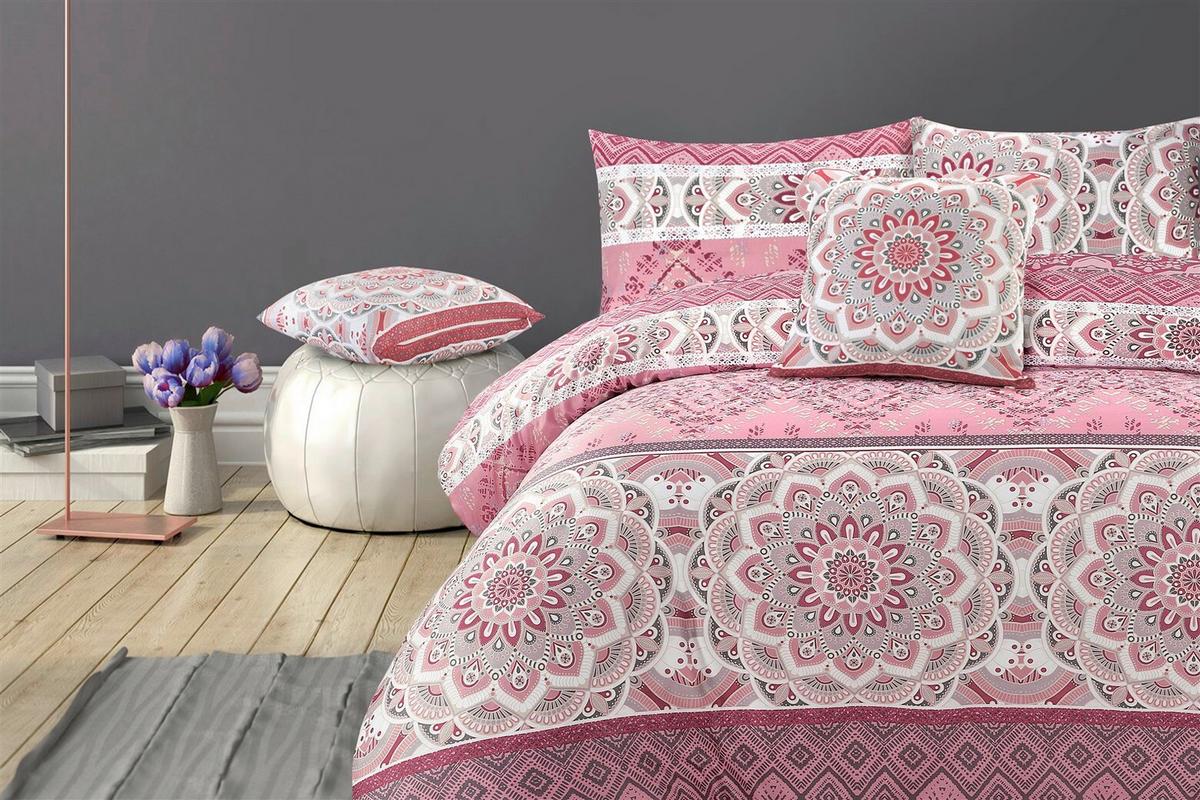 Bettwäscheset Alegra125-Atmulti/rosa 140x200 - Multicolor, Basics, Textil (140/200cm) - Kayoom