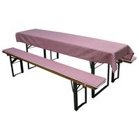Bierbankauflage 3-tlg. Rot/Weiß - Rot/Weiß, Basics, Textil (25/90/2/220/240cm) - Gardenson