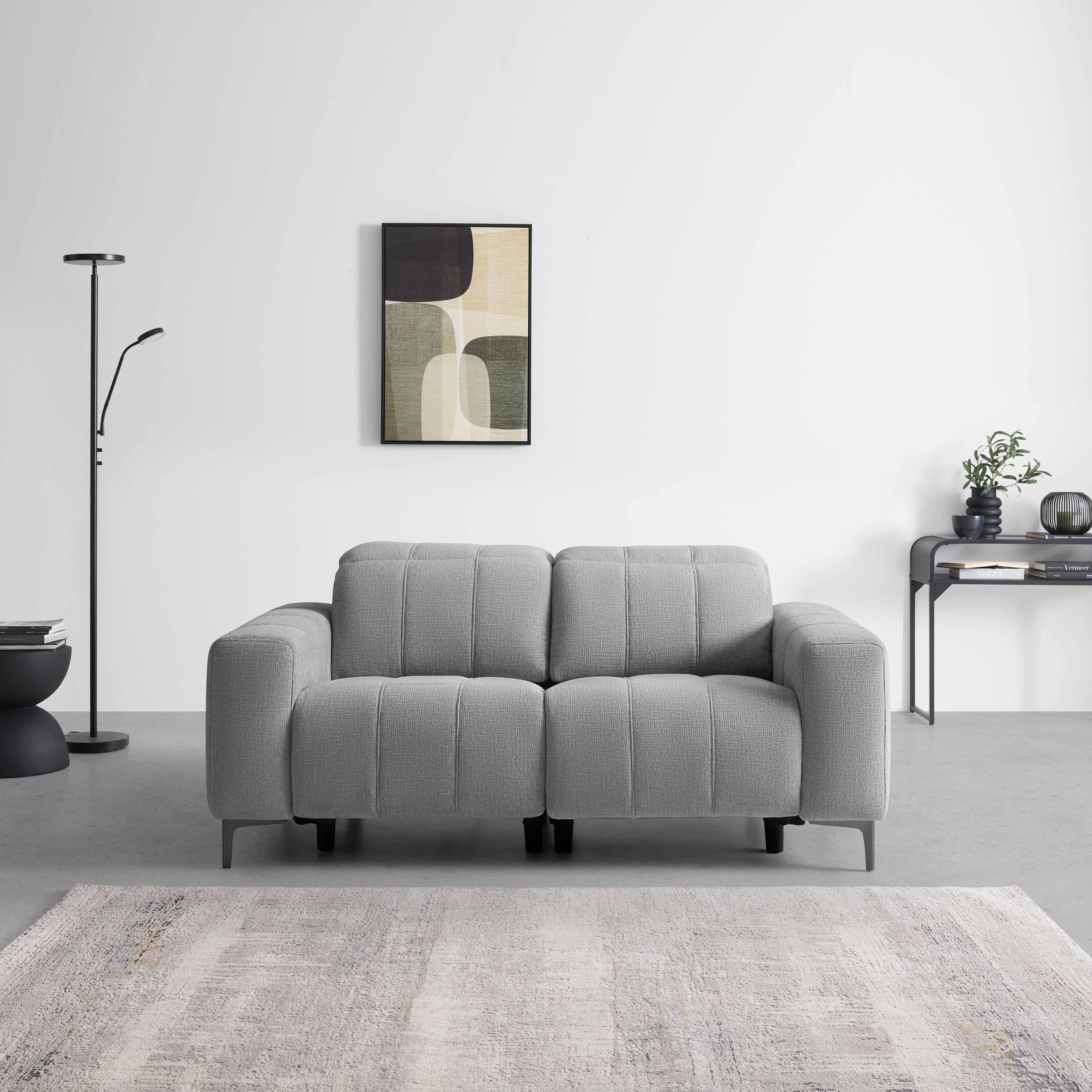 2-SITS SOFFA ALVARO - mörkgrå/grå, Modern, metall/trä (182/79/109cm) - Mömax