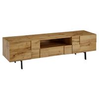 Nizka Omarica Wohnling - črna/rjava, Moderno, kovina/leseni material (160/46/43cm) - MID.YOU