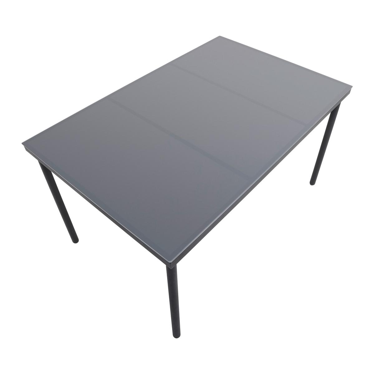 Dining-Loungeset Bella Outdoorgewebe - Dunkelgrau/Schwarz, Modern, Glas/Kunststoff (203/66/77cm) - Bessagi Garden