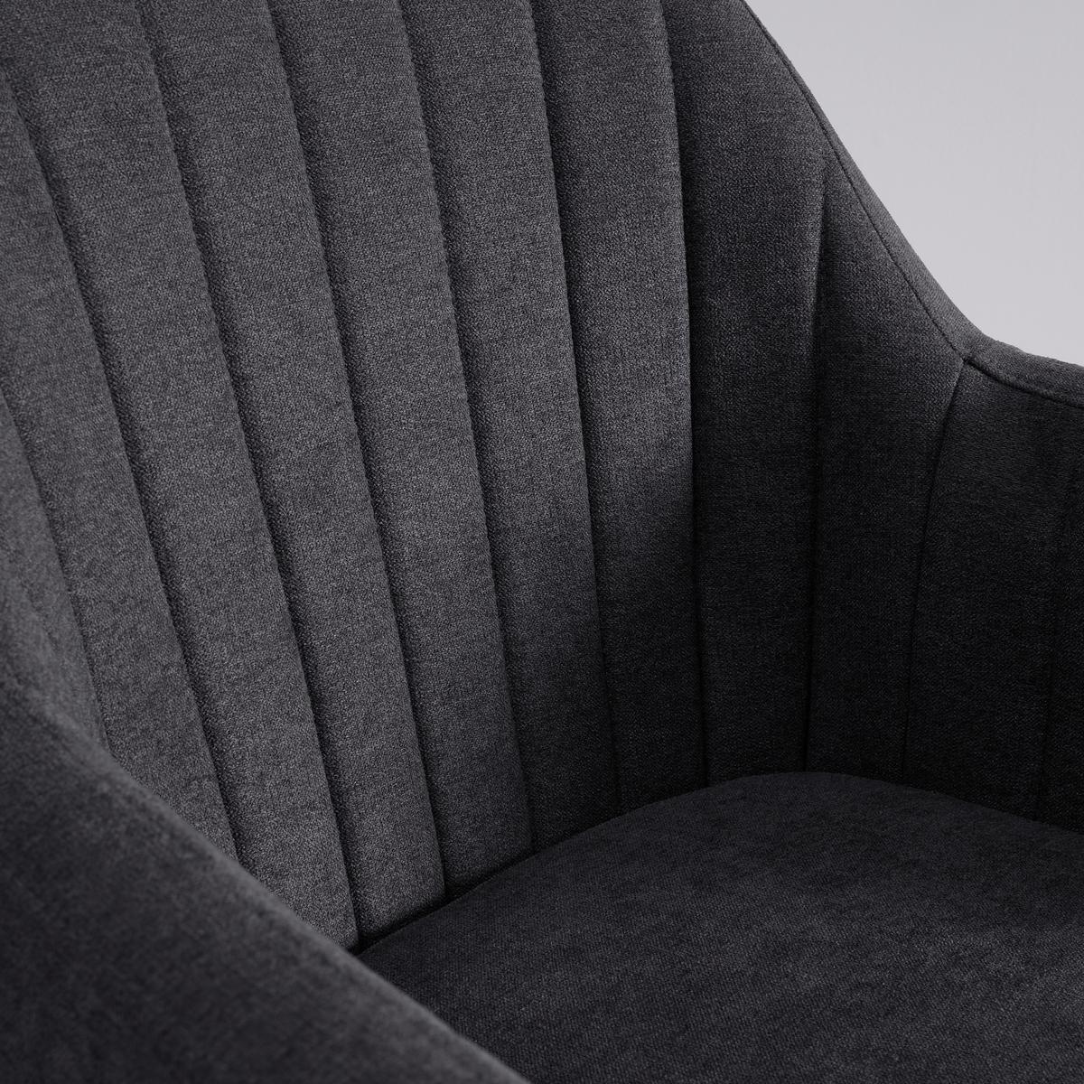 Armlehnstuhl Lucita Dunkelgrau Samt Drehbar Gepolstert - Dunkelgrau/Naturfarben, MODERN, Holz/Textil (59/88/60cm) - Bessagi Home